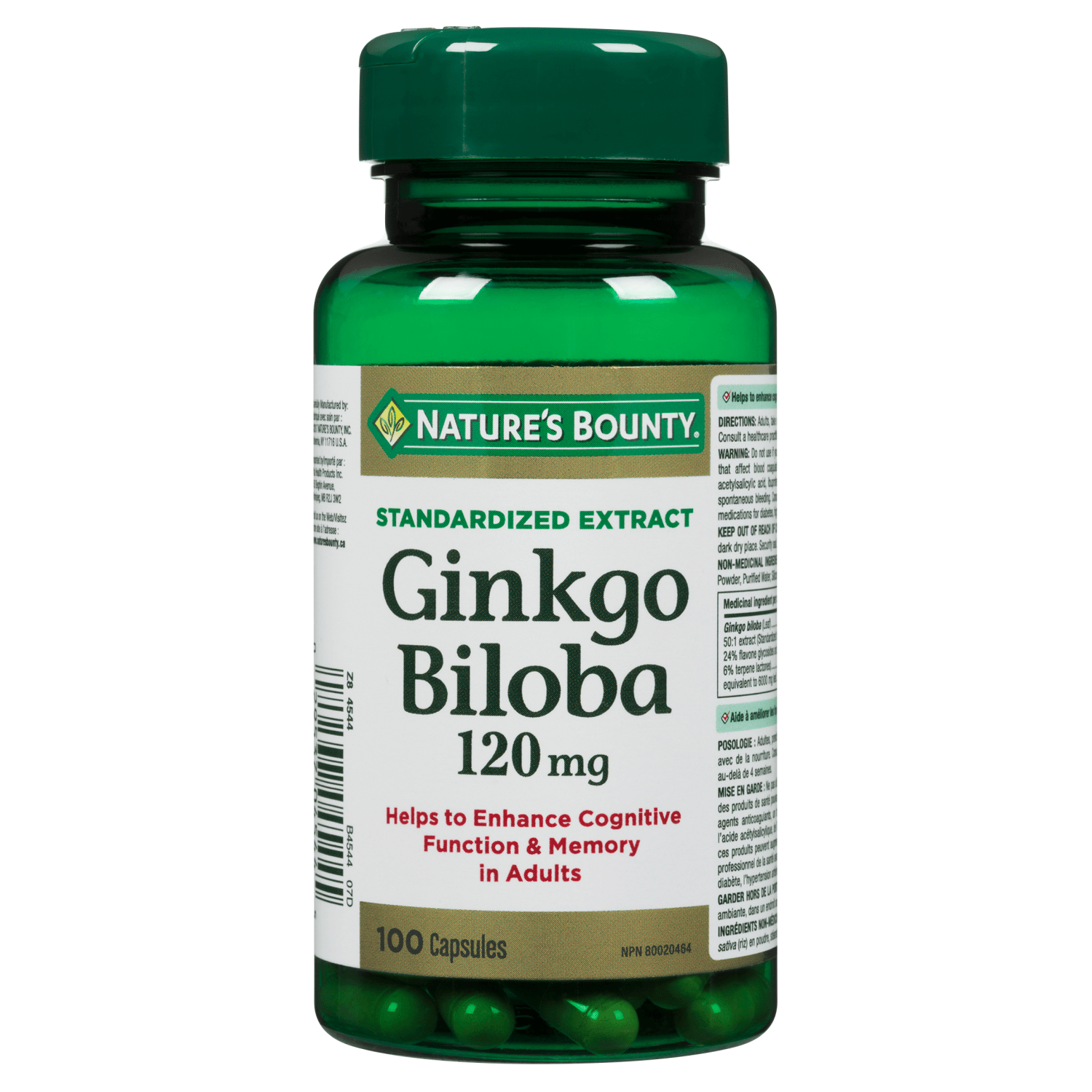 Nature's Bounty Ginkgo Biloba 120 mg, 100 Capsules WeShine.ca