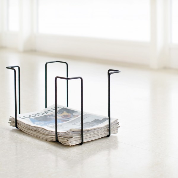 Newspaper racks, black or white powder coated steel we design