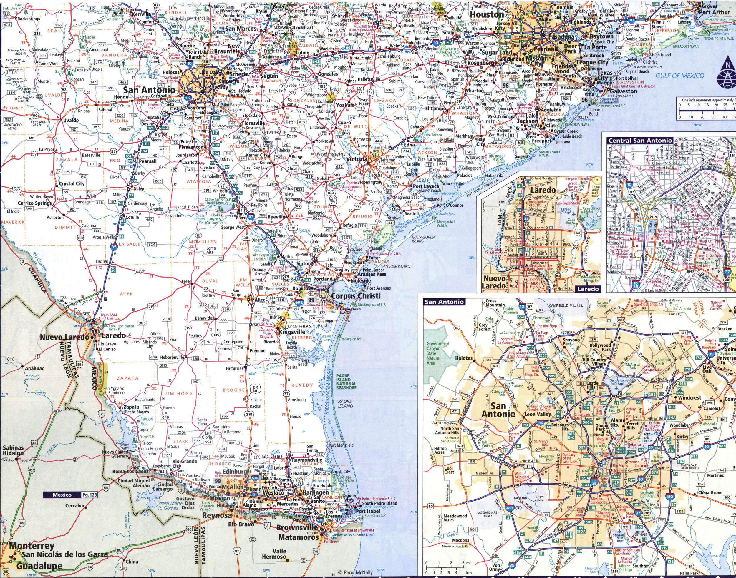 Map of Texas state USA with roads cities Abilene, Amarillo, Austin
