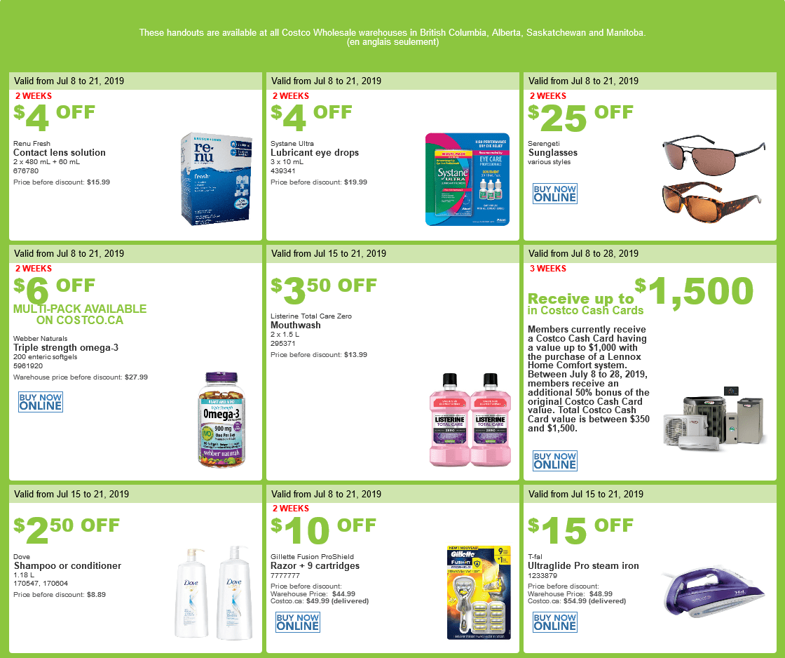 Costco Flyer & Costco Sale Items for July 1521, 2019 for BC, Alberta, Manitoba, Saskatchewan