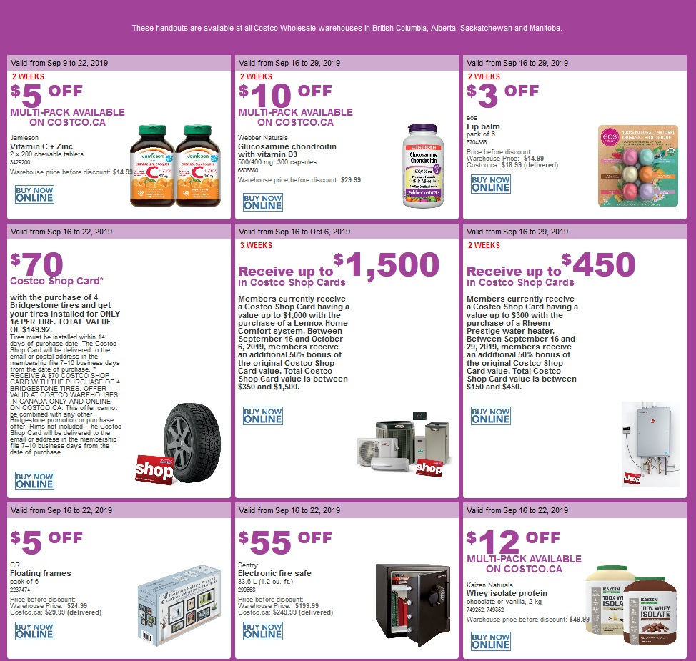 Costco Flyer & Costco Sale Items for Sep 1622, 2019 for BC, AB, SK, MB Costco West Fan Blog