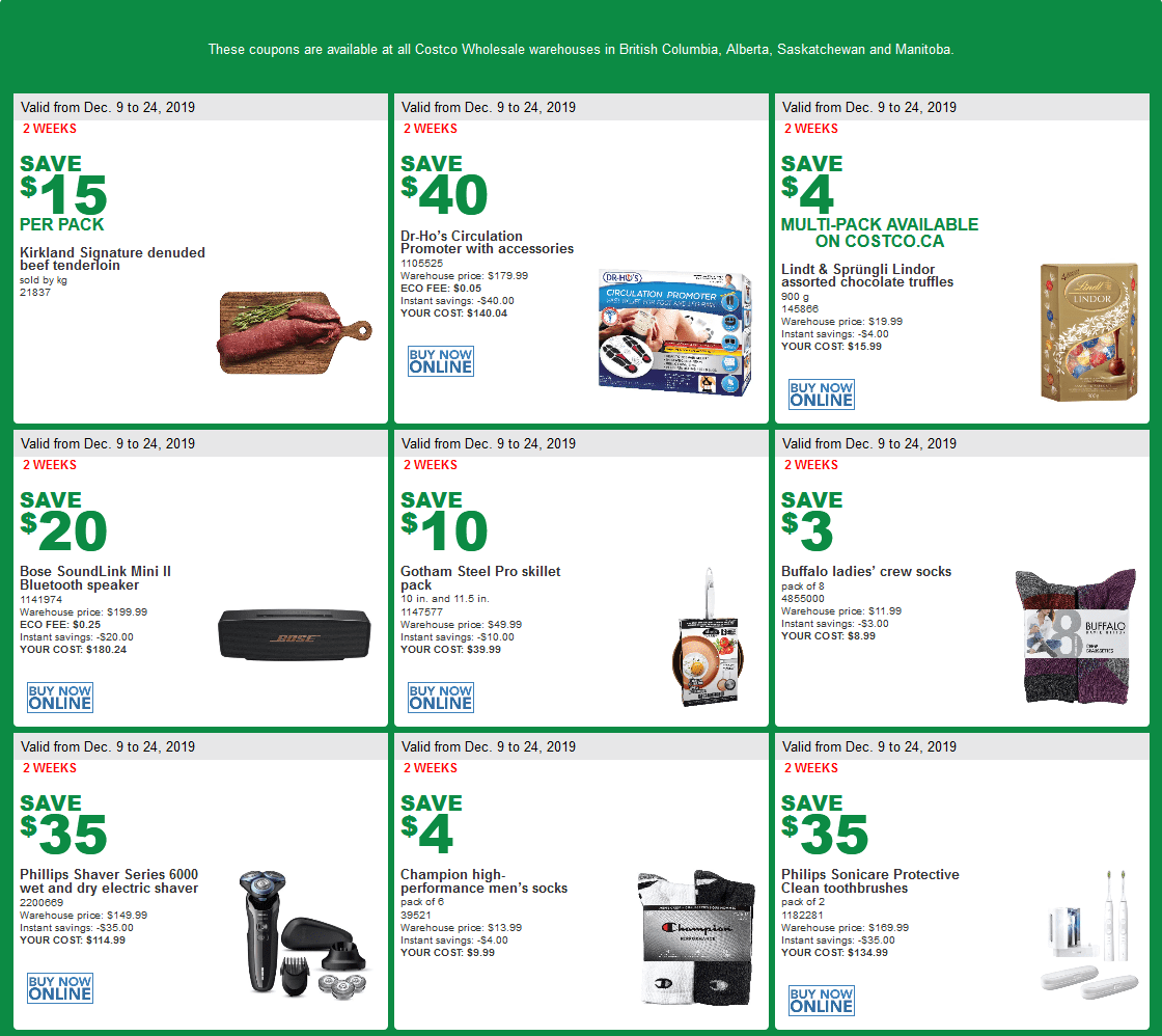 Costco Flyer & Costco Sale Items for Dec 915, 2019 for BC, AB, SK, MB Costco West Fan Blog