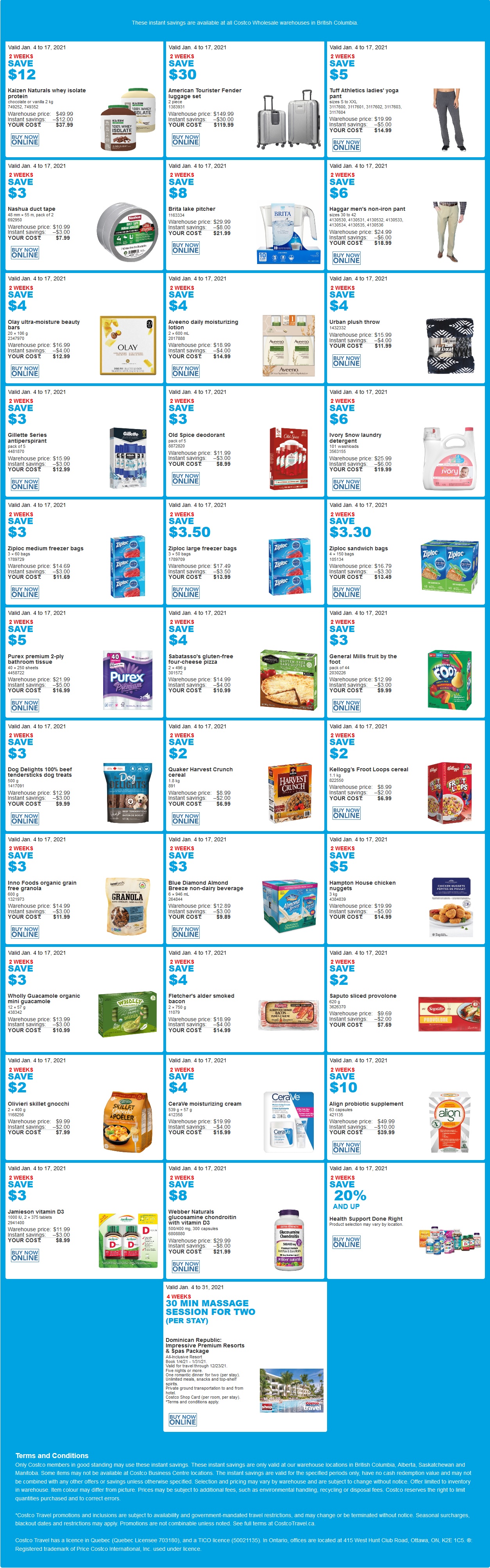 Costco Flyer & Costco Sale Items for Jan 1117, 2021, for BC, AB, SK