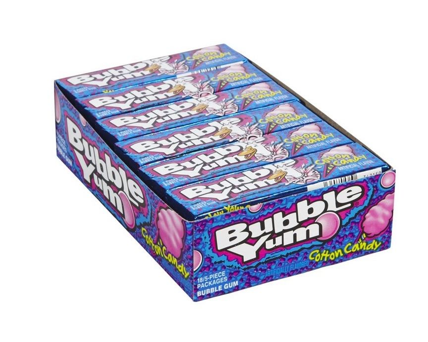 Bubble Yum Gum Cotton Candy 18x1.4oz Pacific Candy Wholesale
