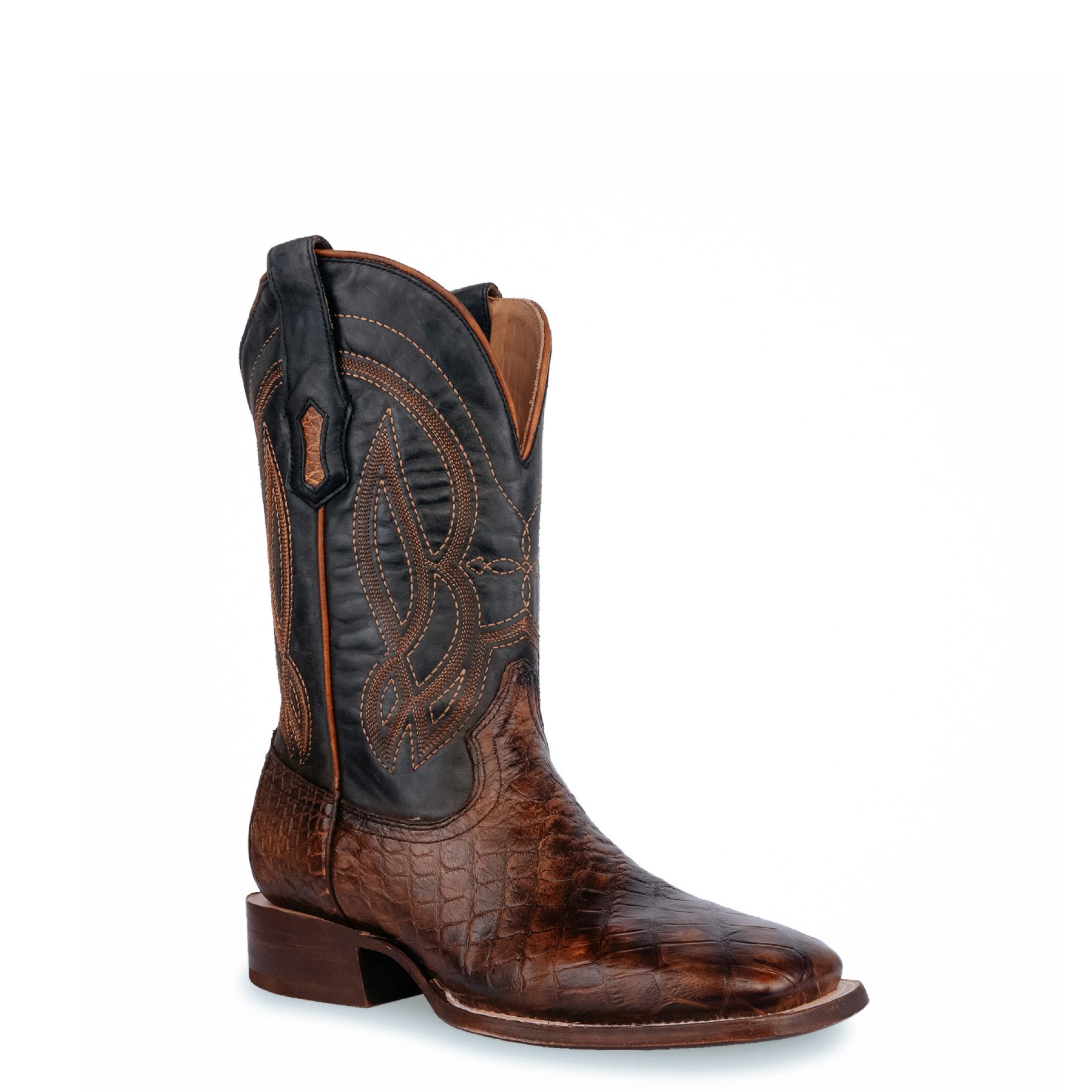 Pungo Ridge Corral Men's American Alligator Square Toe Boots Honey