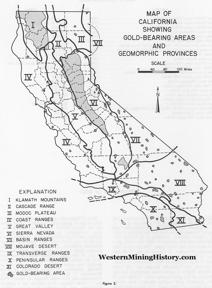 Distribution of Gold Western Mining History
