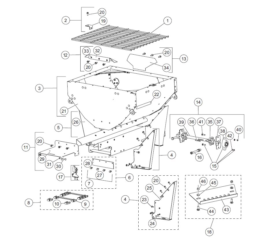 .35 Yd Striker™ Hopper Spreader 98825 Hopper Components