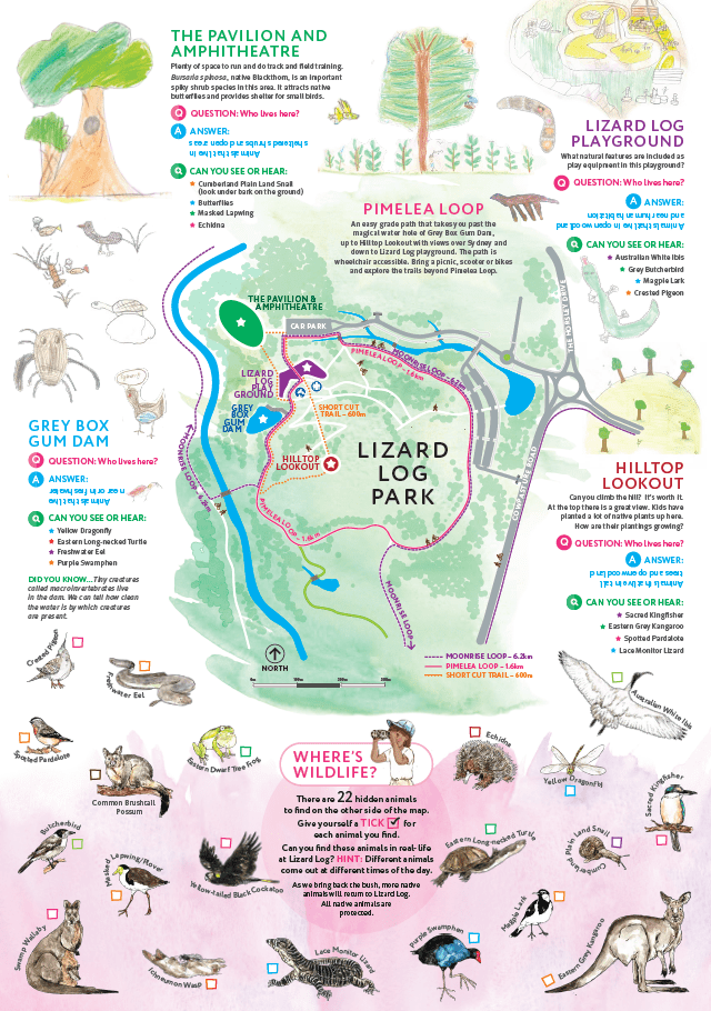 Western Sydney Parklands Lizard Log Kids Trail Map