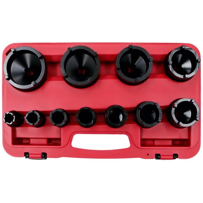 11 Piece 4 Pin Lock Nut Sockets (Outer Teeth) Western Tool Co