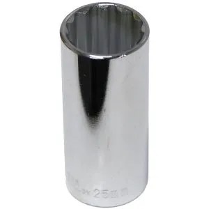 25mm x 1/2" Drive Deep Socket (12 Point) - Western Tool Co