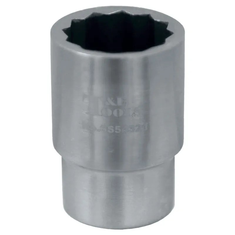 Stainless Steel 21mm x 1/2"Dr. 12Pt Socket 43L - Western Tool Co
