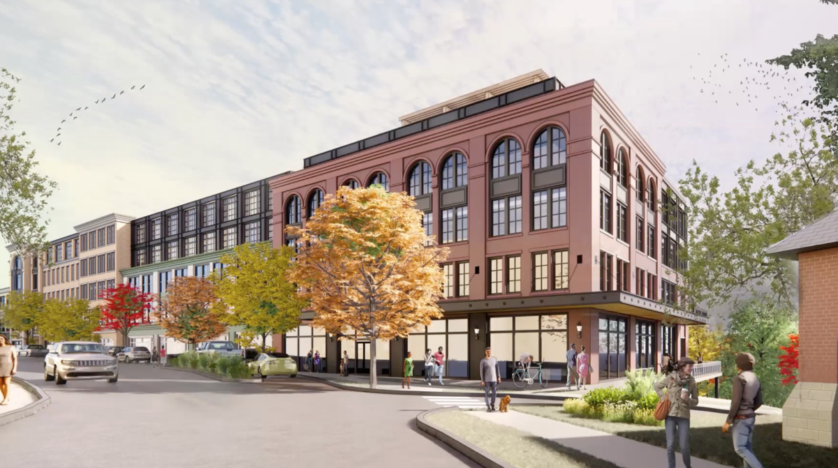 Brewster Crossings rendering looking east on Main St. Westfair