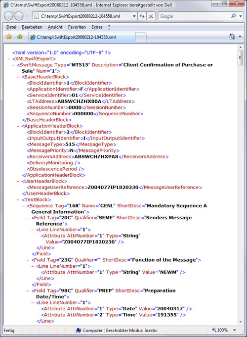 InfoZone XML Support