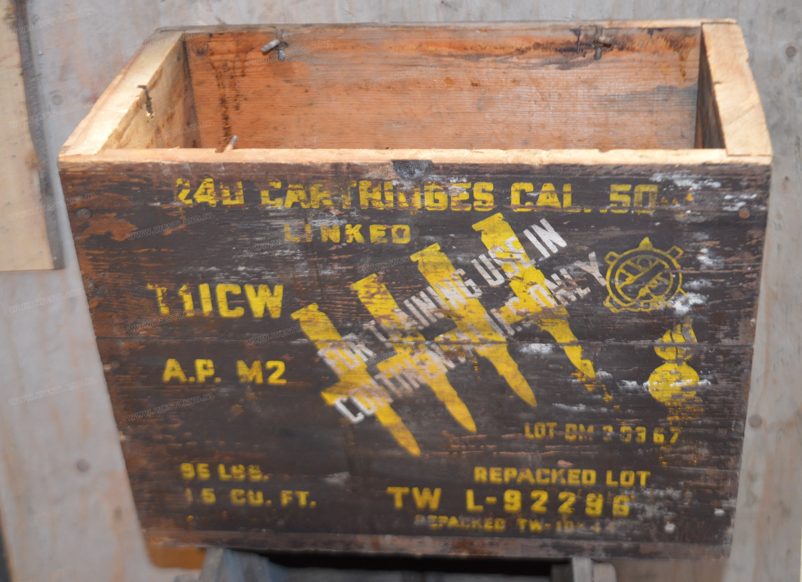 m2hb 50 cal ammo box wood