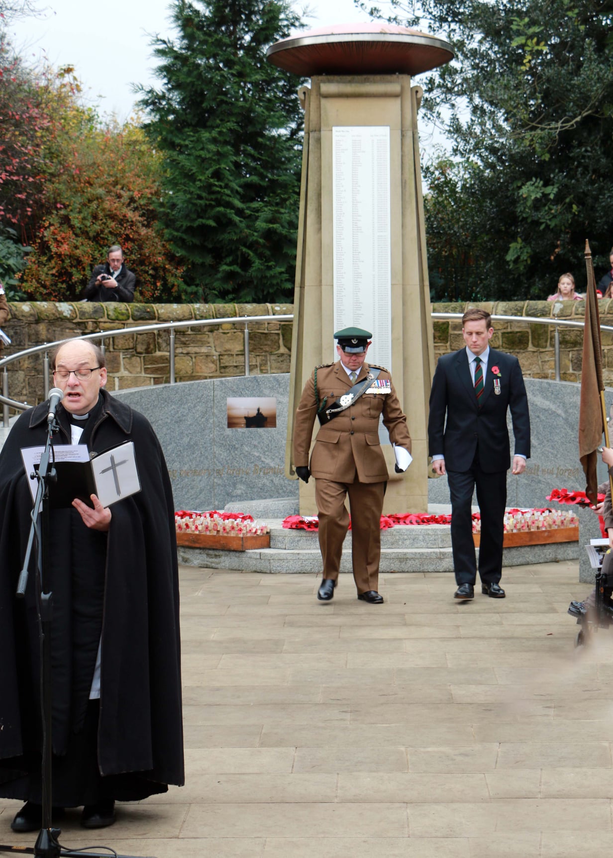 Photos show Remembrance service at Bramley War Memorial West Leeds