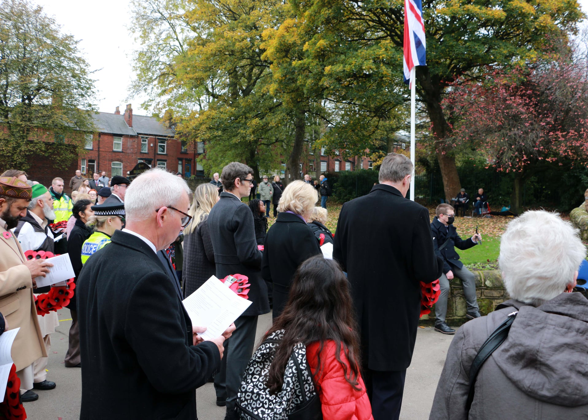 Photos show Remembrance service at Bramley War Memorial West Leeds