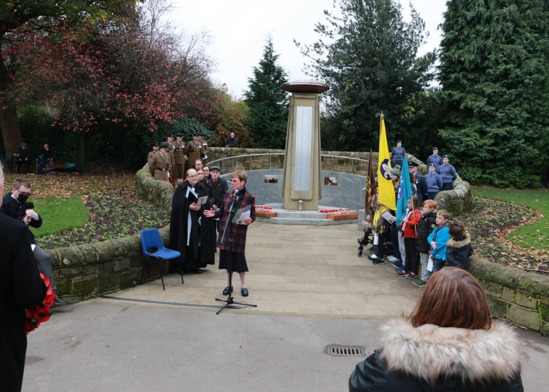 Photos show Remembrance service at Bramley War Memorial West Leeds