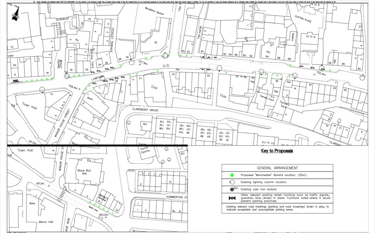 Pudsey Bollards could be erected to protect pavements in Lowtown