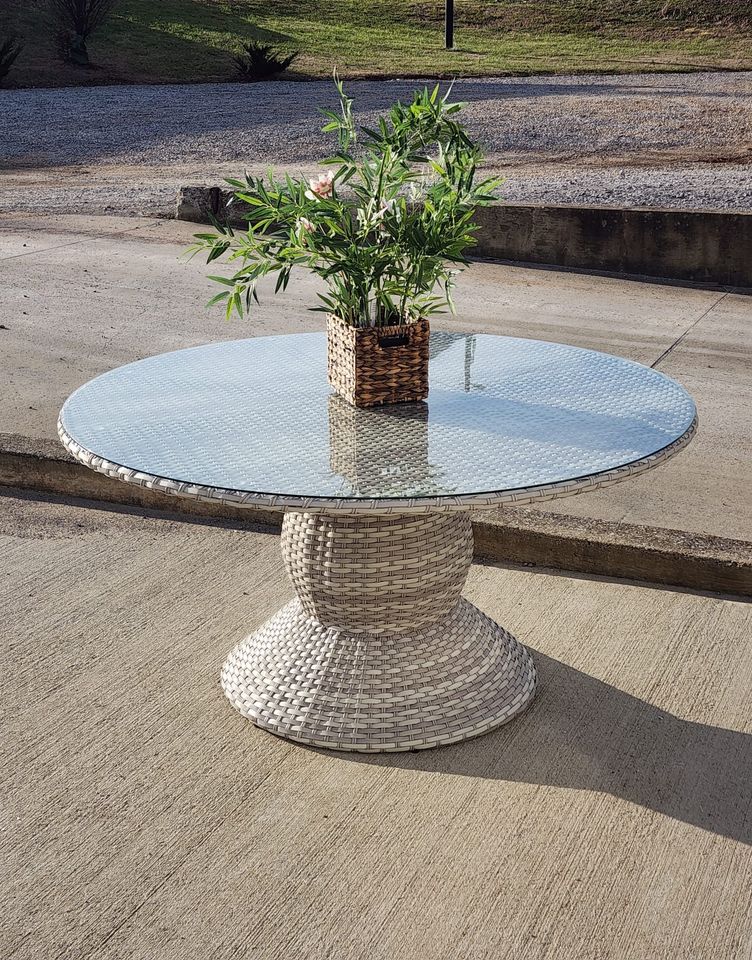 60" Outdoor Wicker Dining Table