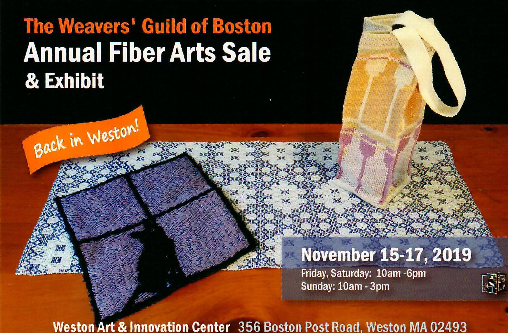 Weavers' Guild of Boston Annual Fiber Arts Sale & Exhibit Weston Art & Innovation Center