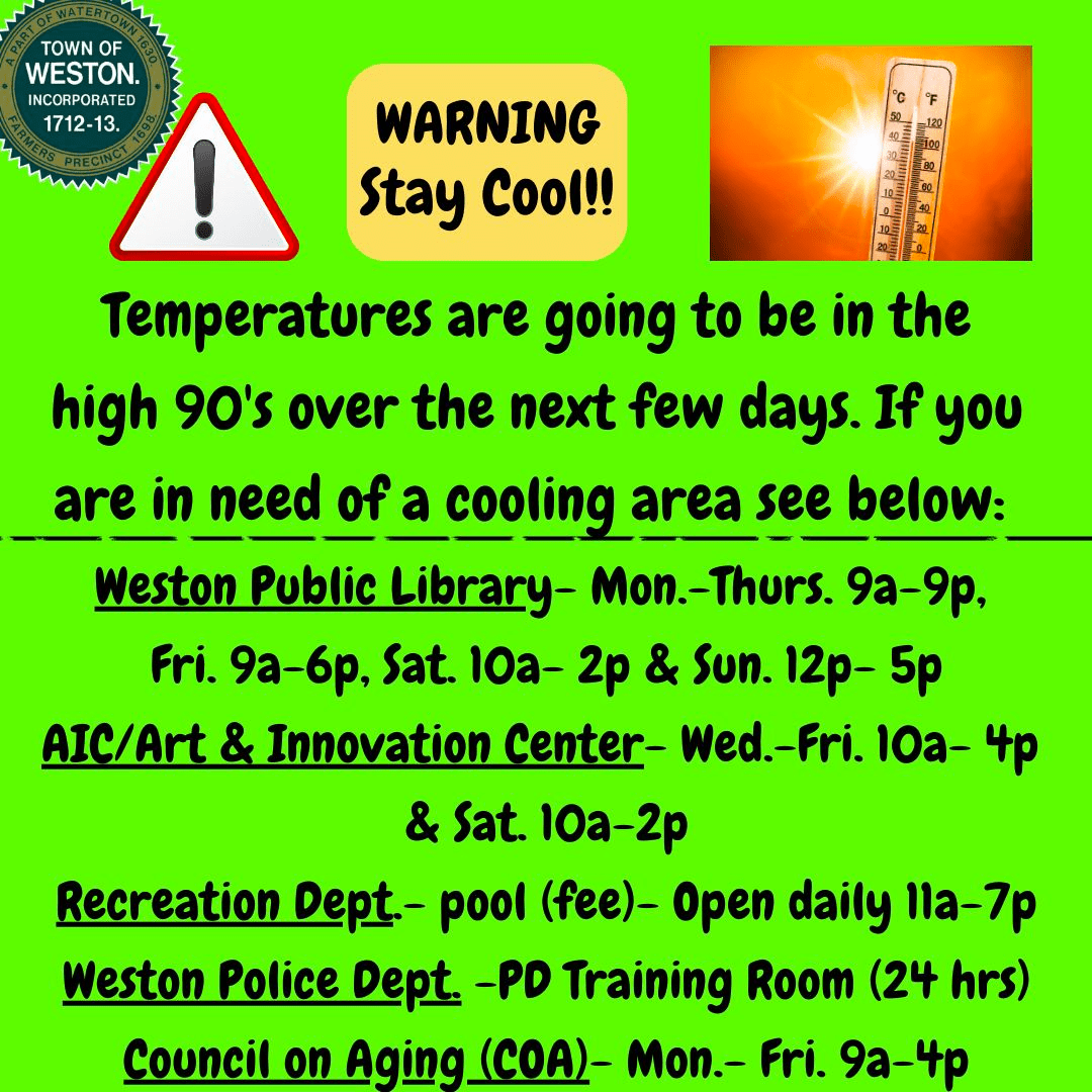 Public Service Announcement Staying Cool in Weston Weston Owl