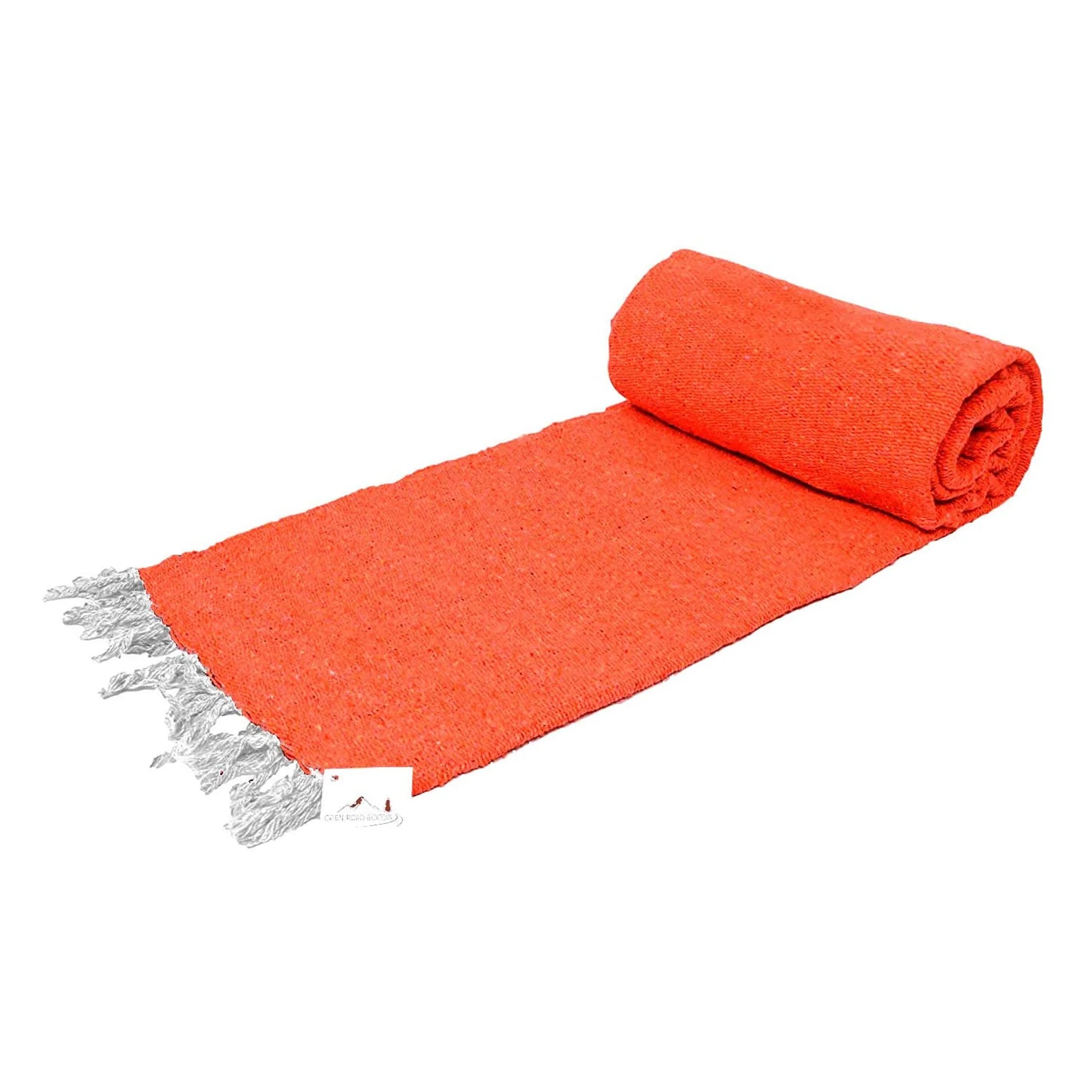 Solid Orange Mexican Blanket Orange Throw Blanket West Path