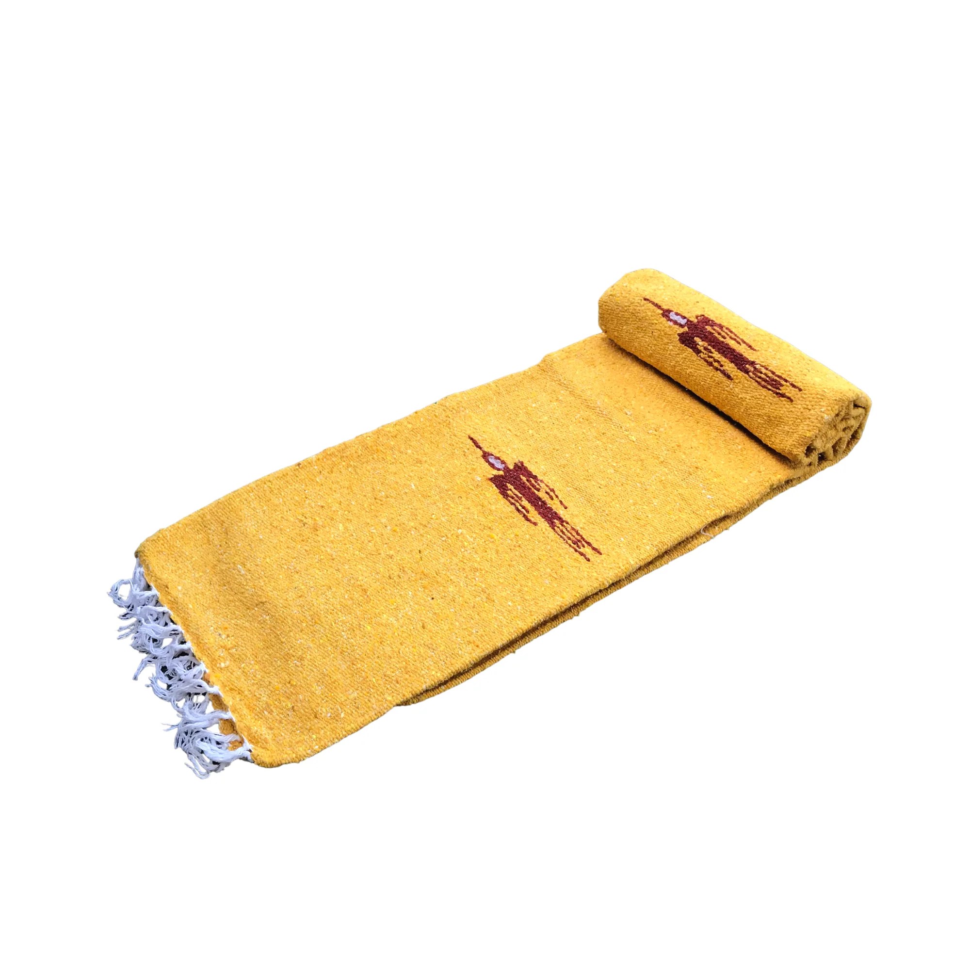 Mexican Thunderbird Blanket Yellow Thick Heavyweight Yoga Blanket