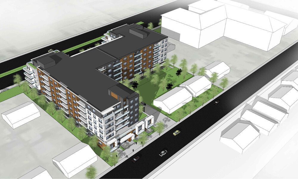 Large rental apartment proposed for Harvey and Saucier Ave in Kelowna