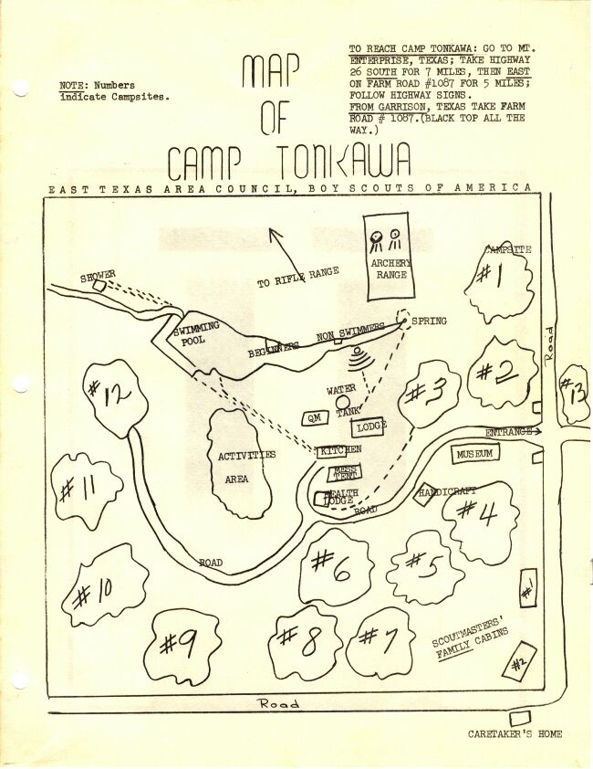 Camp Maps of Camp Tonkawa, ETAC