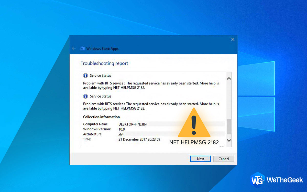 NET HELPMSG 2182 Error on Windows 10 How to Fix It?