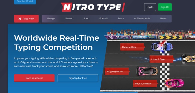 Typing Race Games Free Stretch Your Typing Fingers Prepare Your Racer