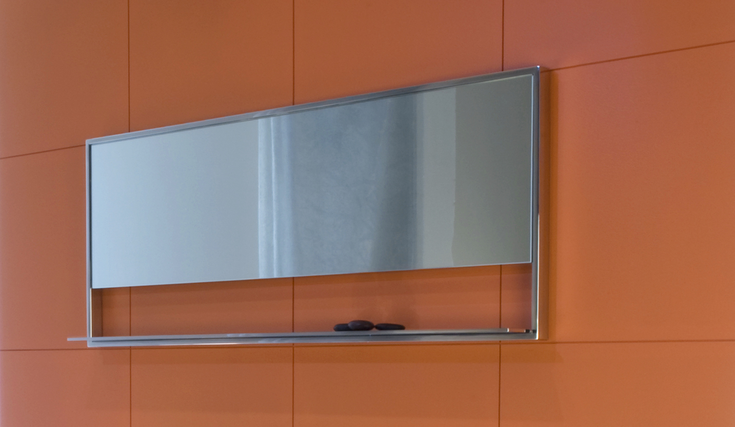 Modern Bathroom Horizontal Mirror, Stainless Steel - WETSTYLE