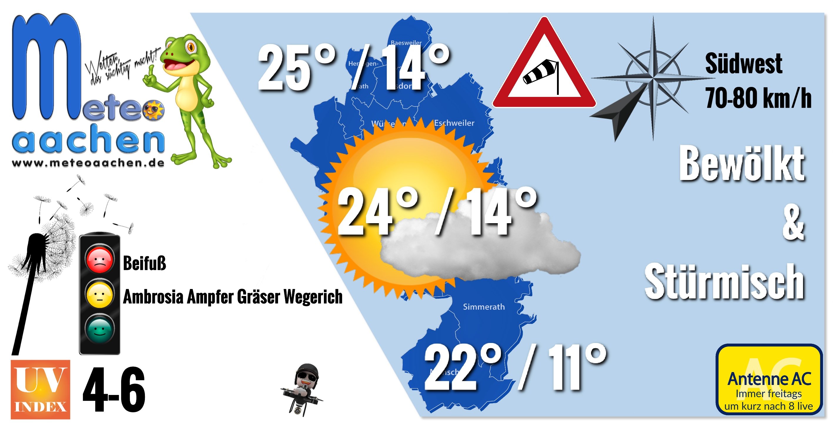 WetterBericht für den 10. August 2019 Meteo Aachen