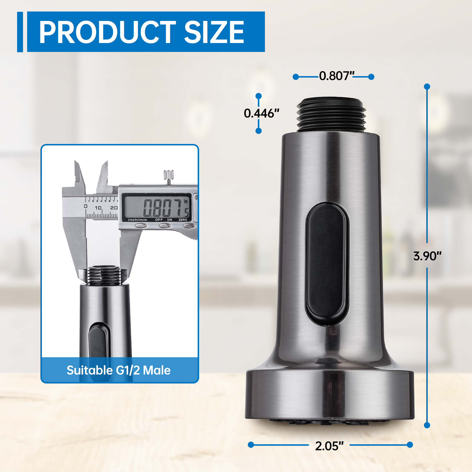 Pull Down Faucet Spray Head Replacement for WEWE Kitchen Faucet Stream