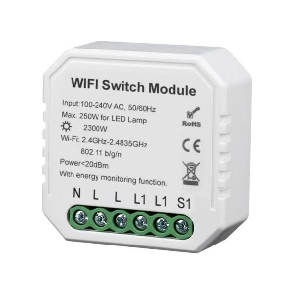 Inwall Switch WiFi Relay Switch with Power Metering Wewesmart