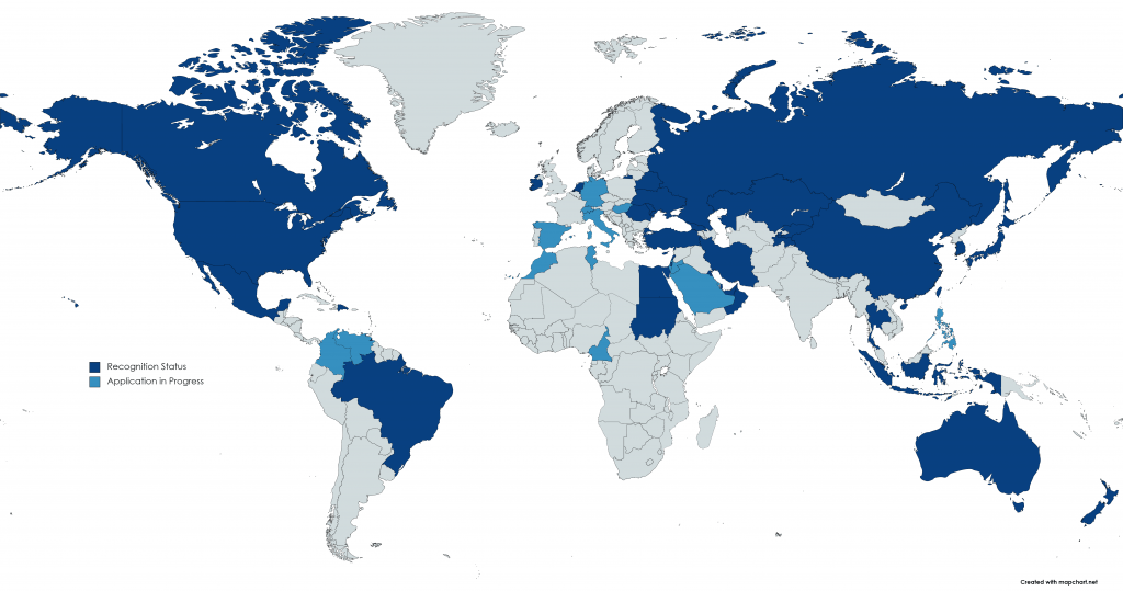 Recognition map The World Federation for Medical Education