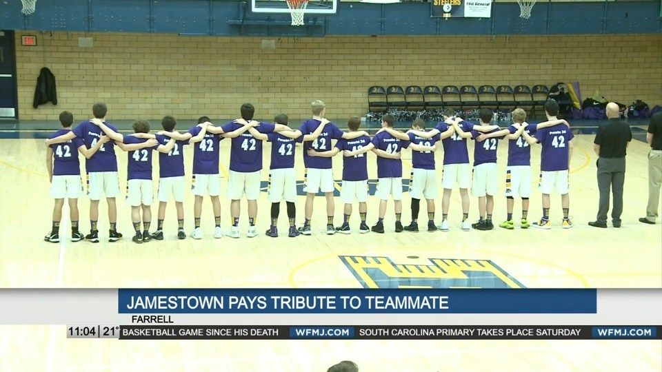Jamestown basketball team honors late player as they take the court in championship game