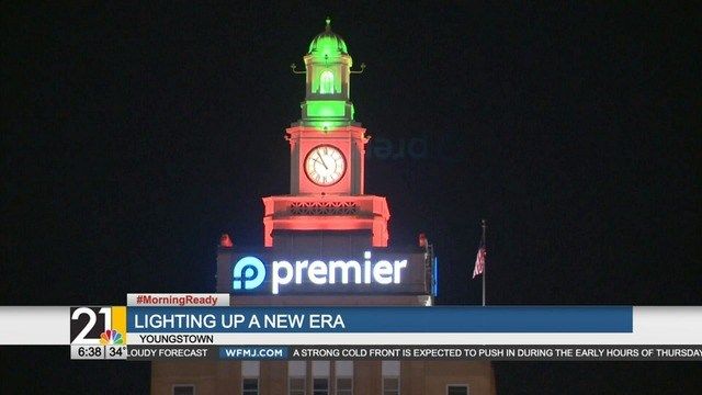 Premier Bank lights up iconic Youngstown clock tower