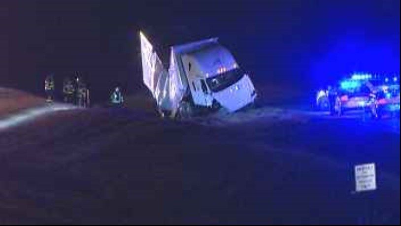 Van crashes into semi on I80 in Hubbard after wrong way crash, driver