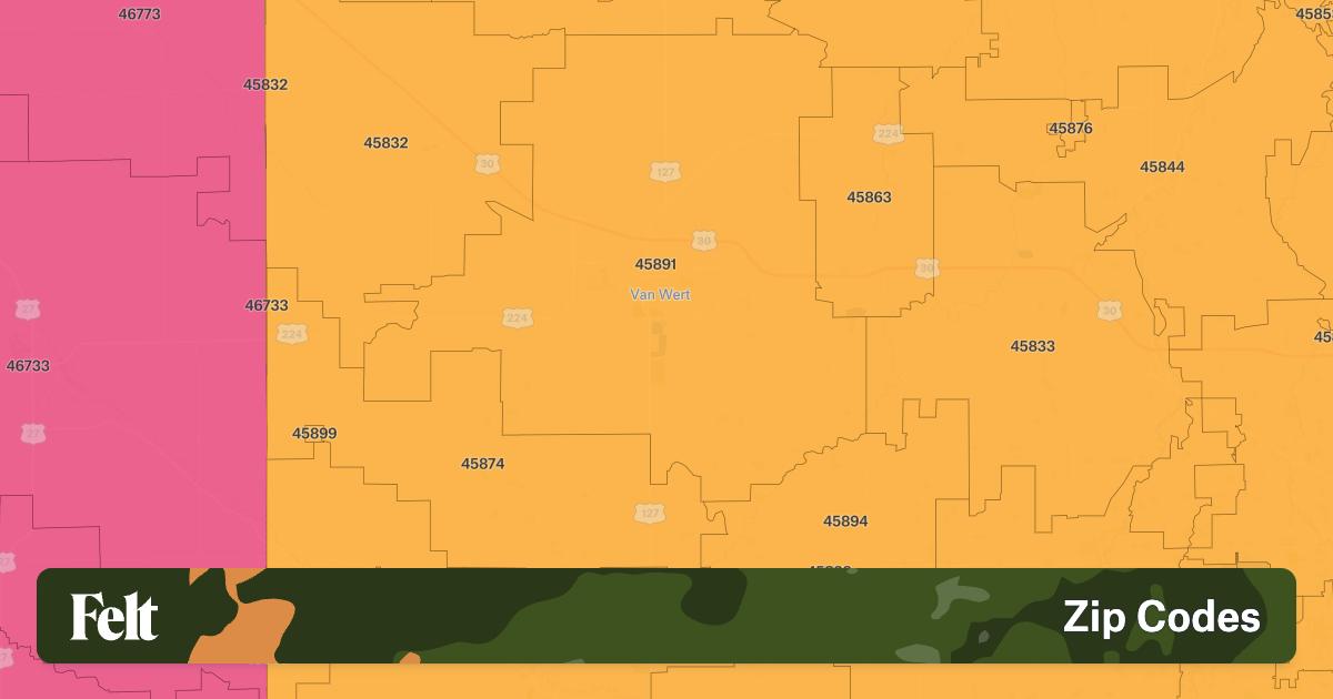 ZIP Codes in Van Wert County, Ohio