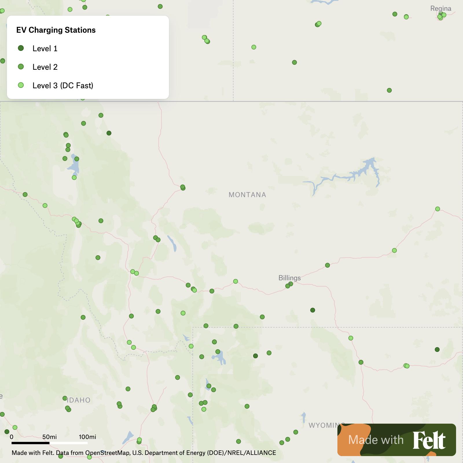 Electric Vehicle Charging Stations in Montana