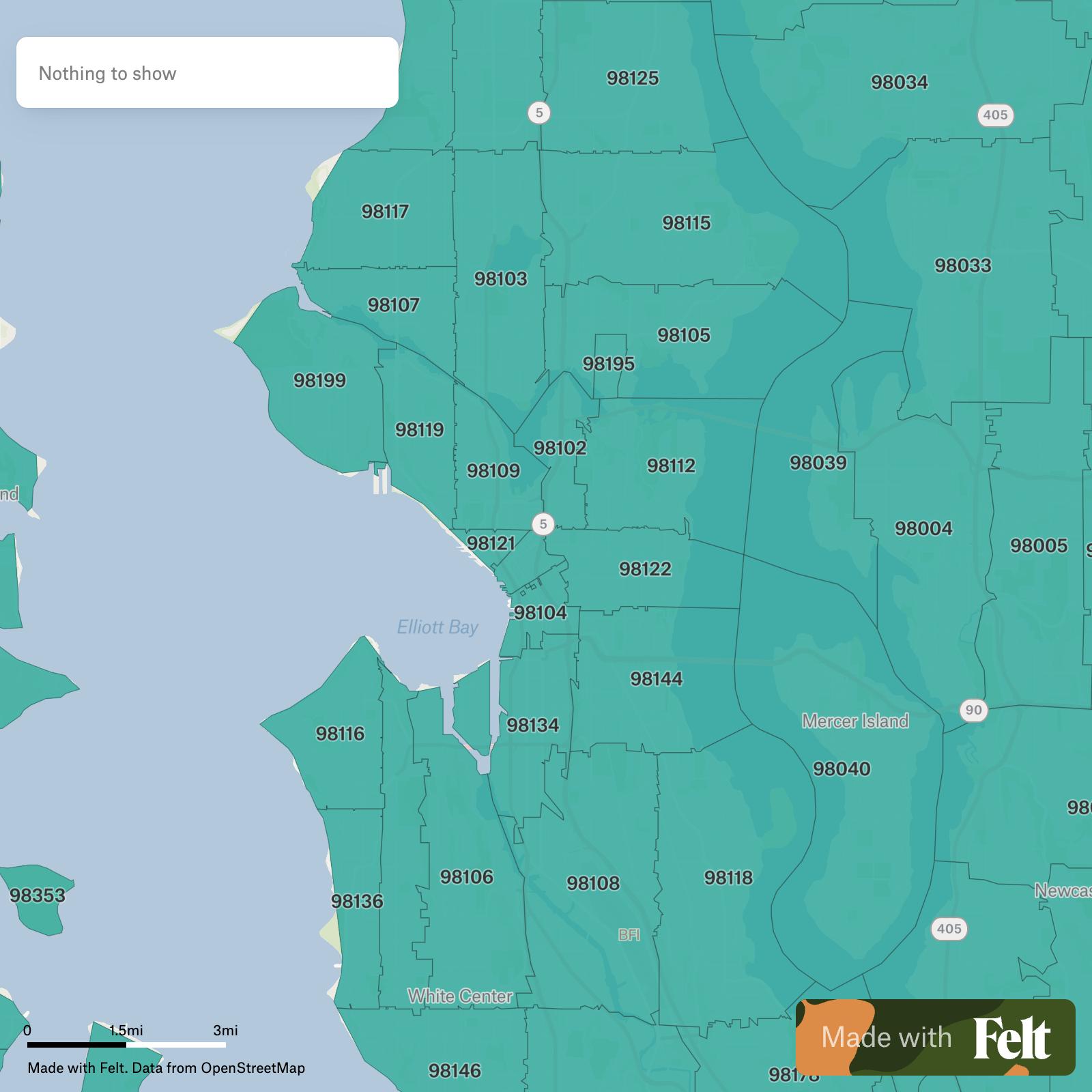 ZIP Codes in the city of Seattle, Washington