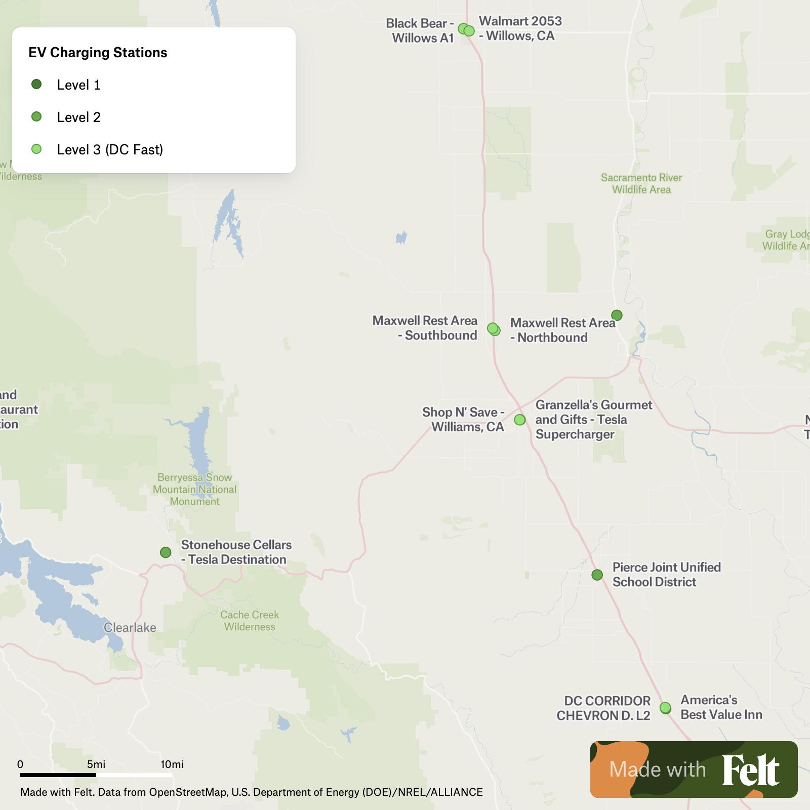 Electric Vehicle Charging Stations in Colusa County, California