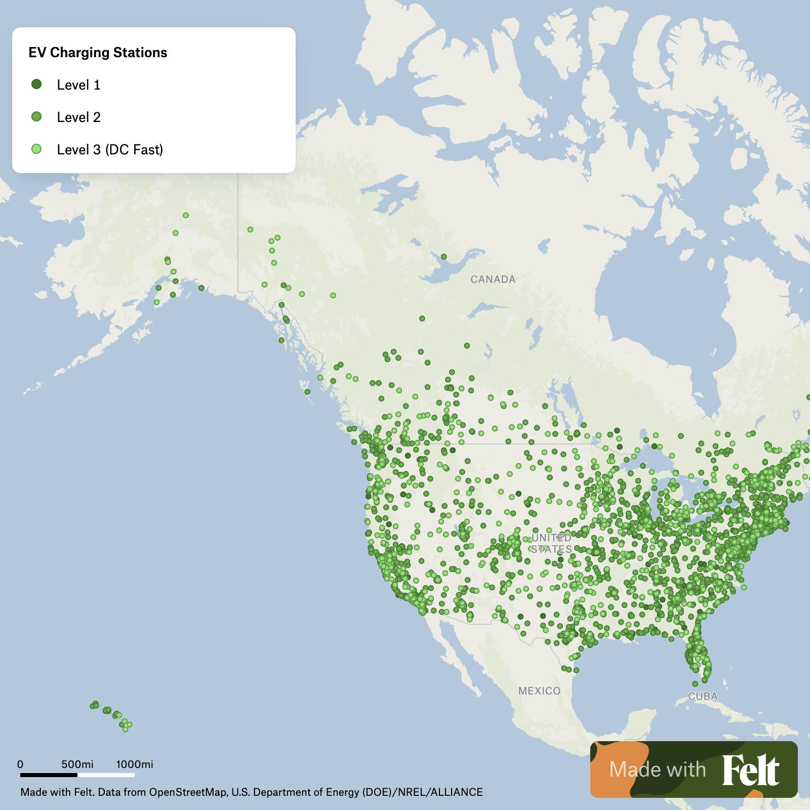 Electric Vehicle Charging Stations in the United States