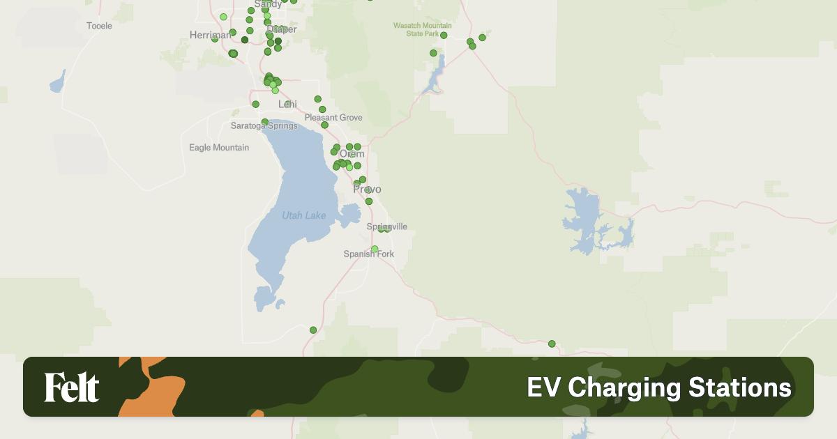Electric Vehicle Charging Stations in Utah County, Utah