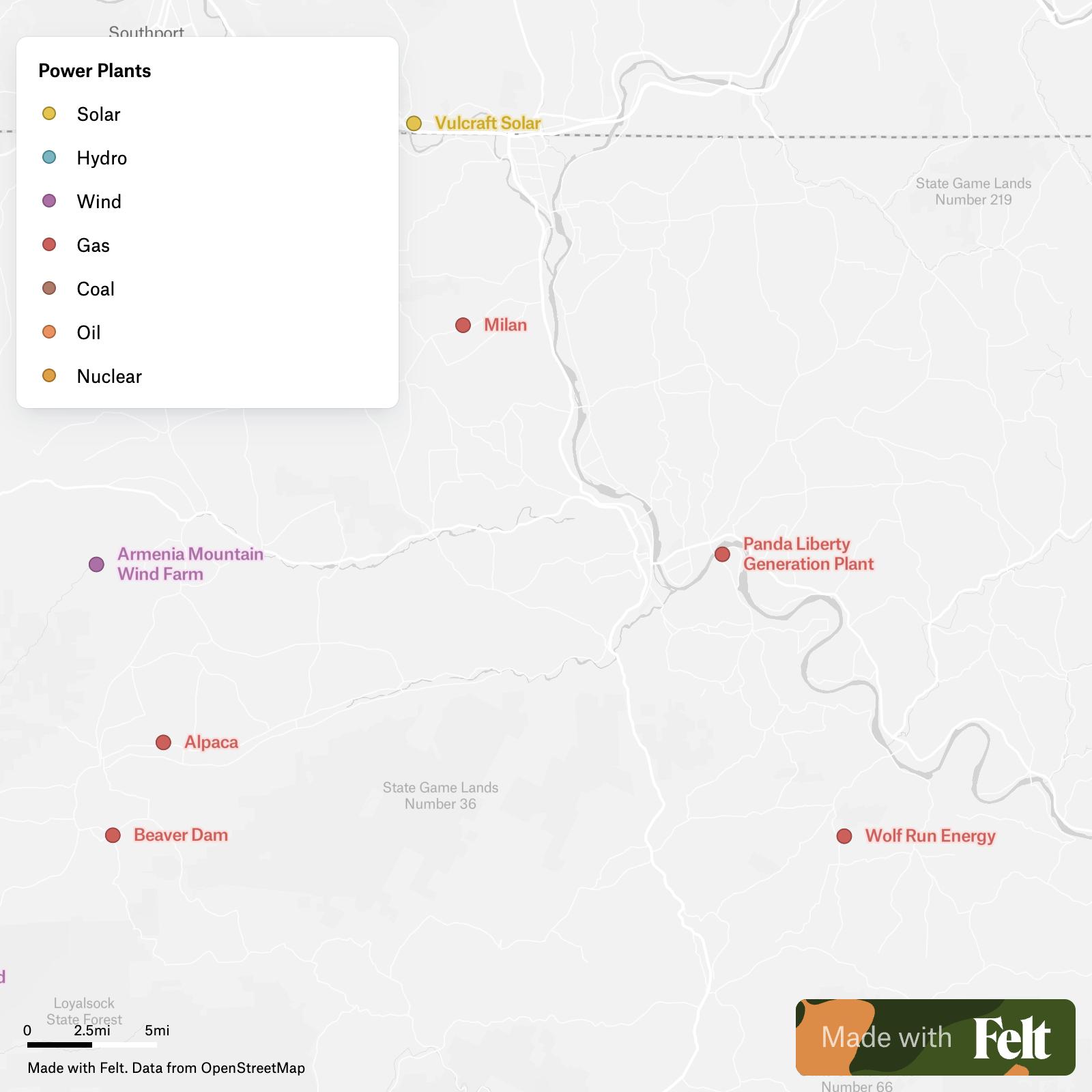 Power plants in Bradford County, Pennsylvania