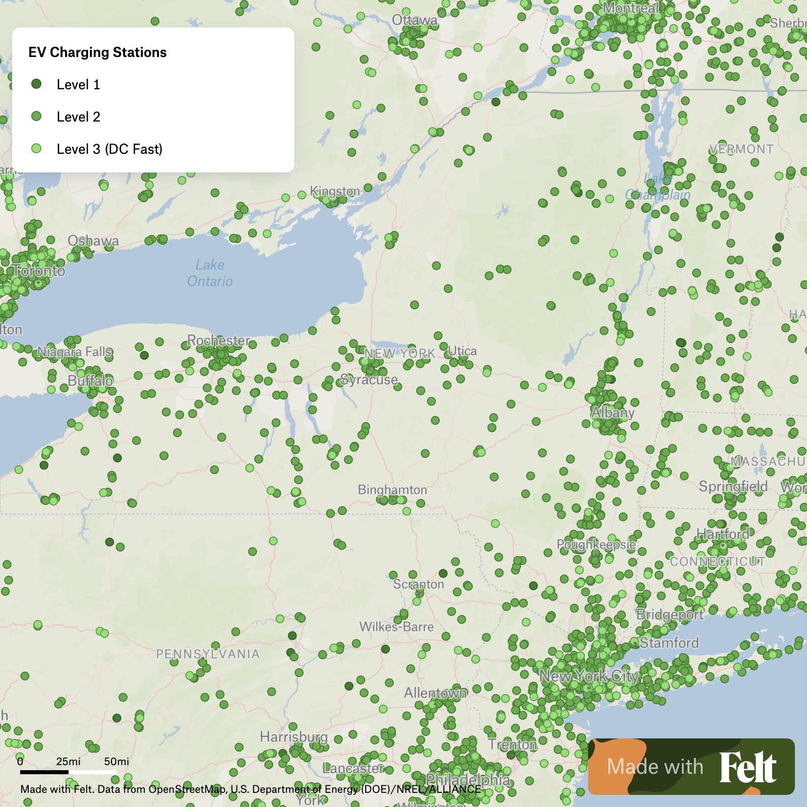 Electric Vehicle Charging Stations in New York