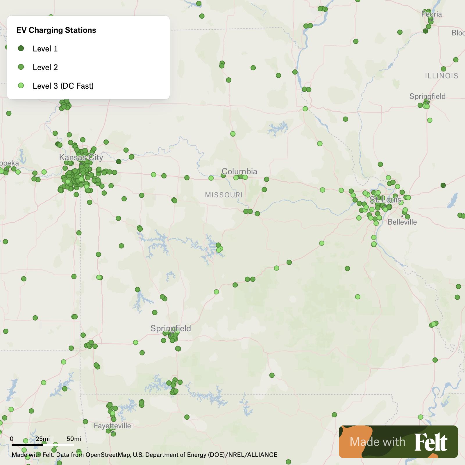 Electric Vehicle Charging Stations in Missouri