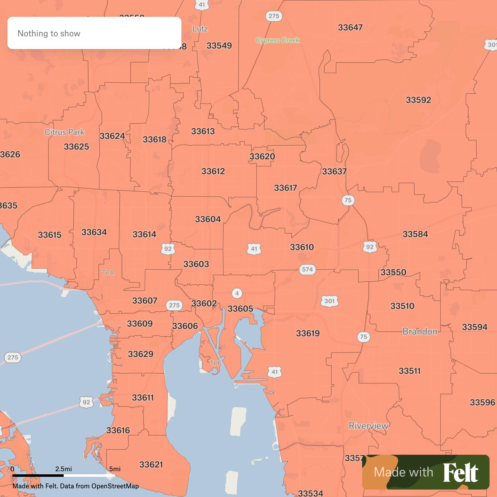 ZIP Codes in the city of Tampa, Florida