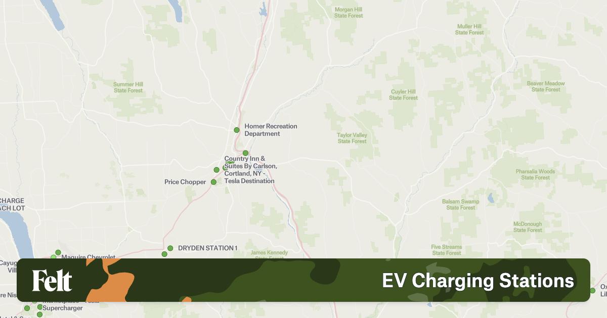 Electric Vehicle Charging Stations in Cortland County, New York